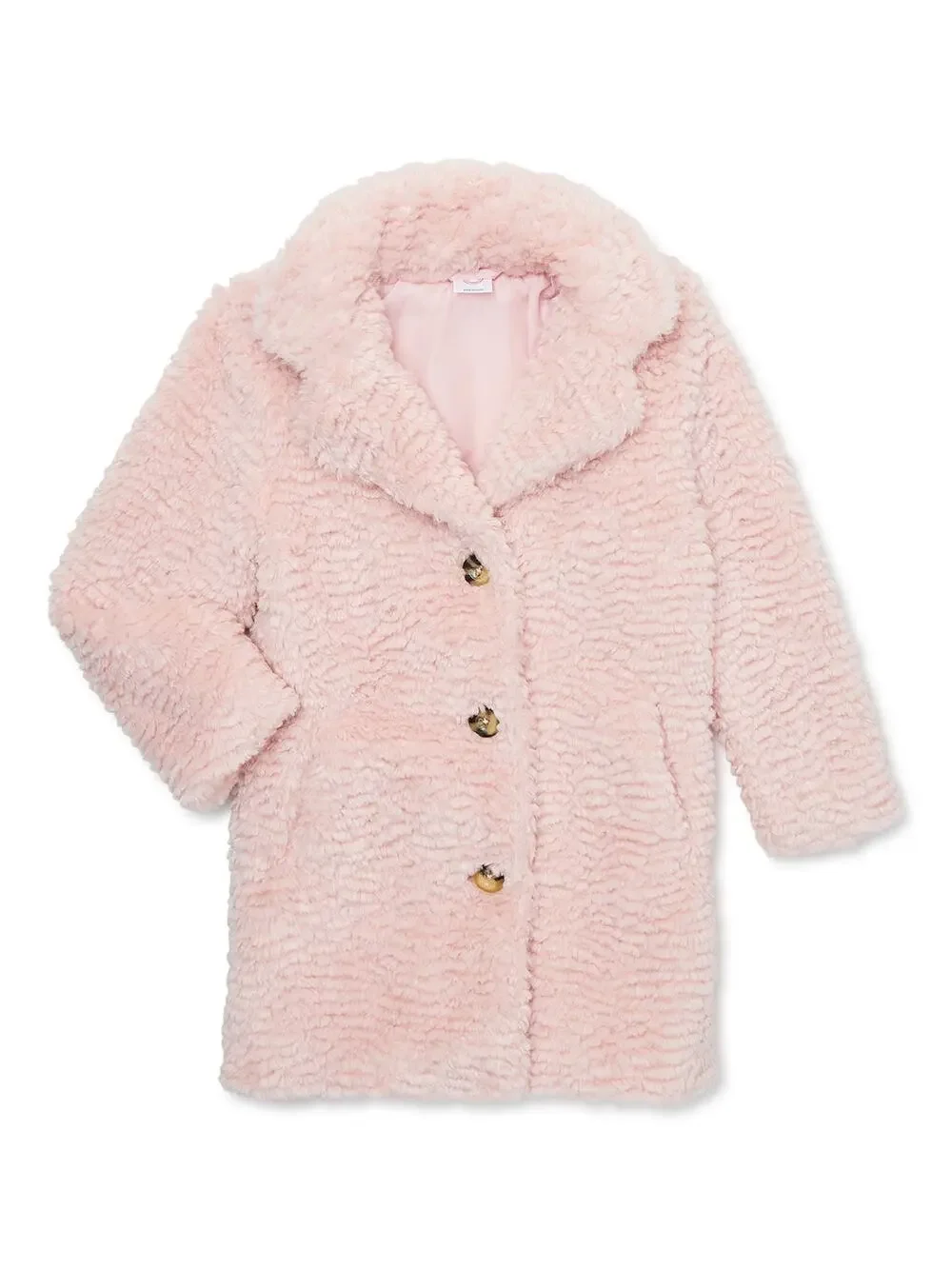 Wonder Nation Girls Pink Faux Shearling Jacket - Medium